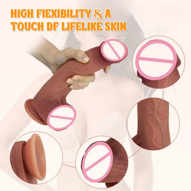9.5-Inch Large Realistic Liquid Silicone Dildo
