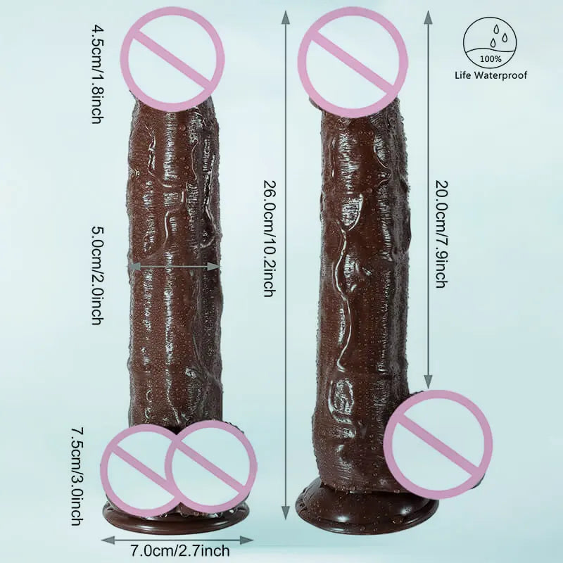 10.2-Inch Black Realistic Large Dildo