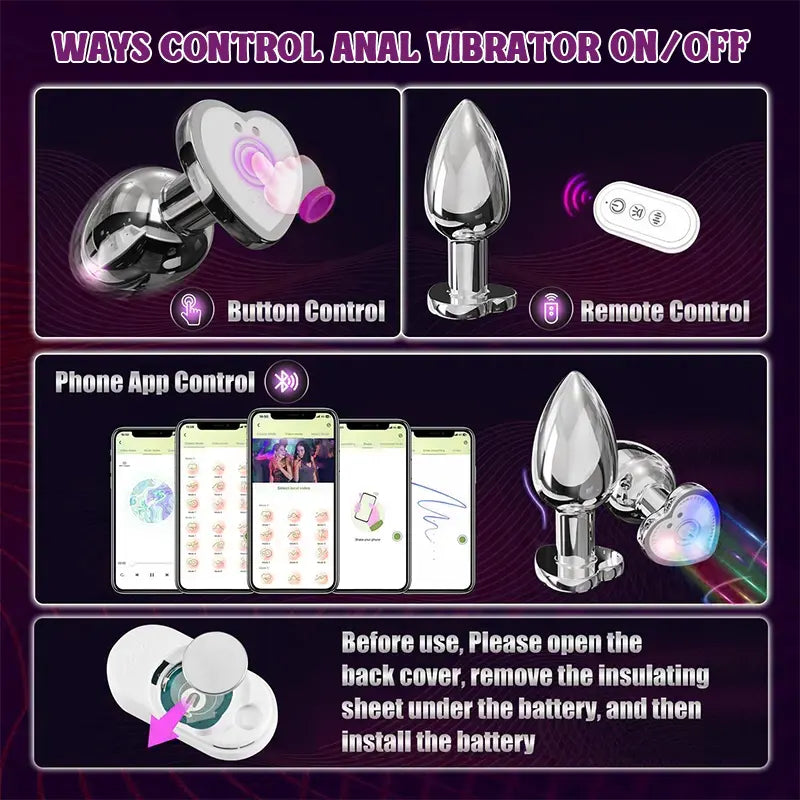 Heart Colorful Light Up Anal Toy