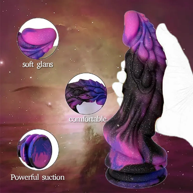 Star Mixed Color Silicone Fantasy Dildo