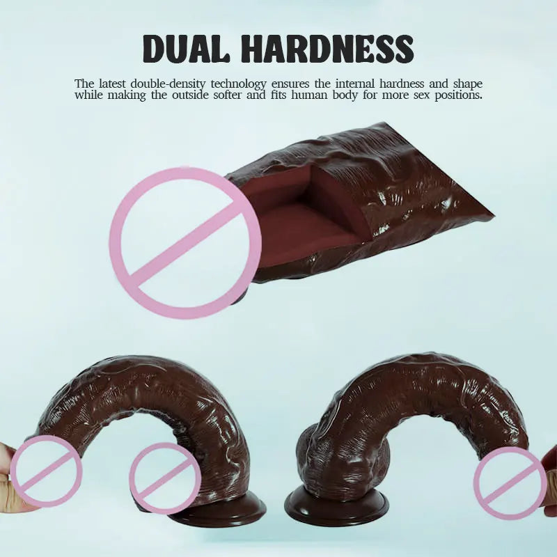 10.2-Inch Black Realistic Large Dildo