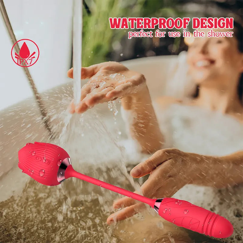 Versatile Rose Suction Thrusting Vibrator