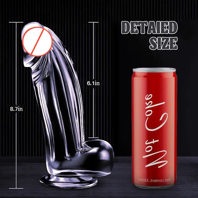 Transparent Silicone Dildo with Suction Cup