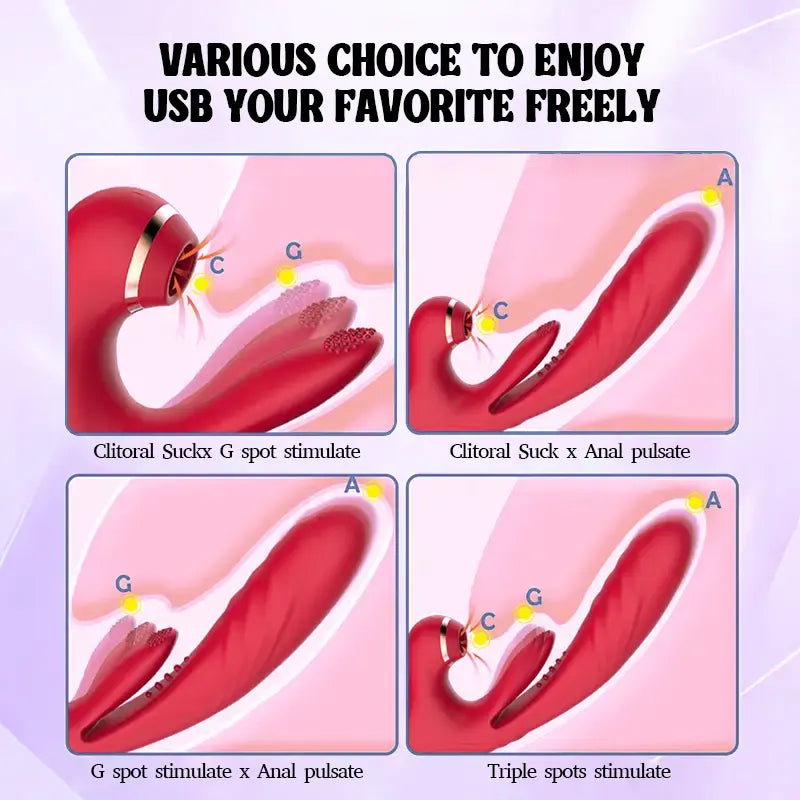 3 in 1 G-spot Thrust Rabbit Vibrator