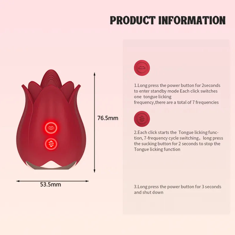 Red Rose Licking Vibrator