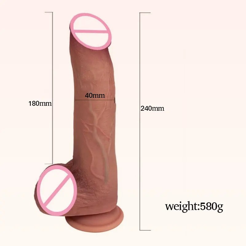 9.5-Inch Large Realistic Liquid Silicone Dildo
