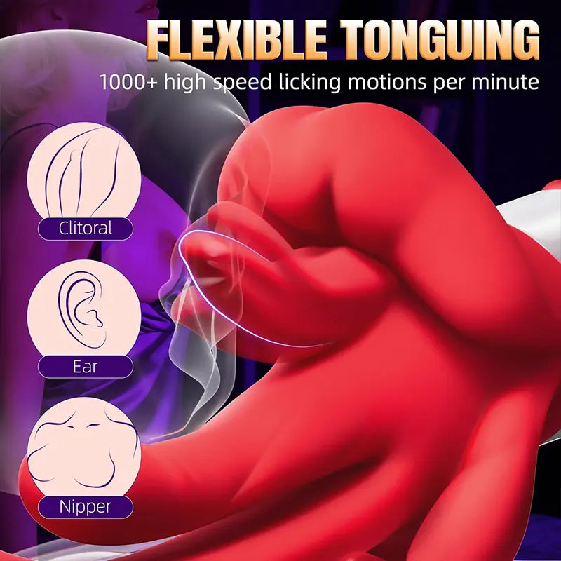 Heated Rose Vibrator with Licking Motion