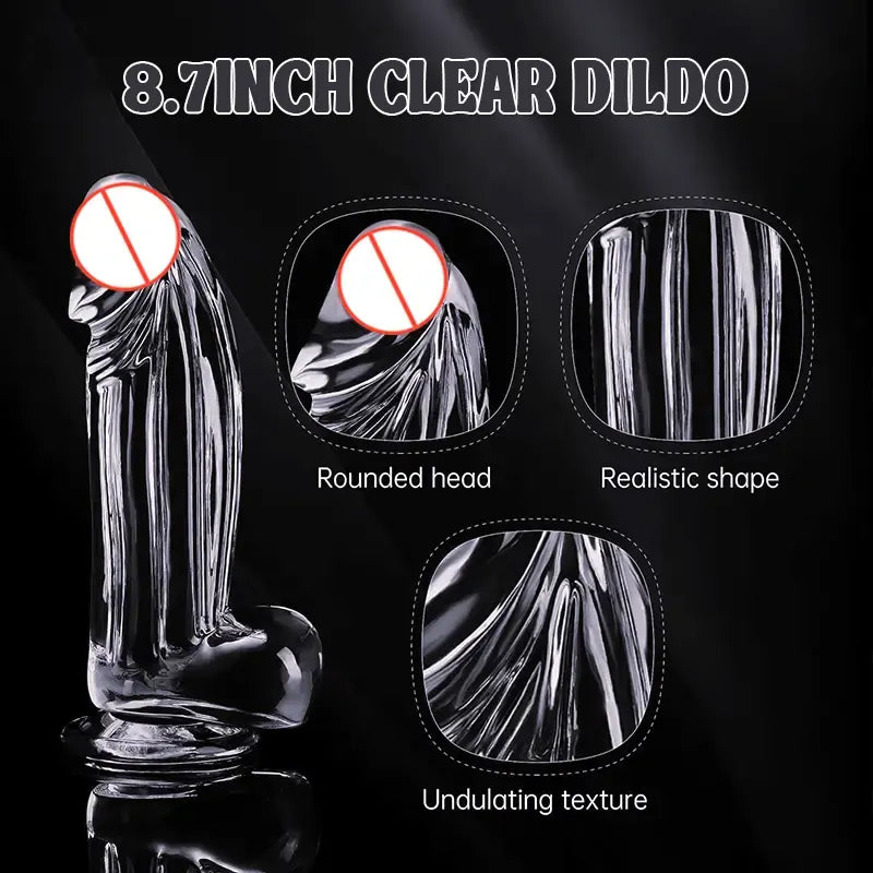 Transparent Silicone Dildo with Suction Cup