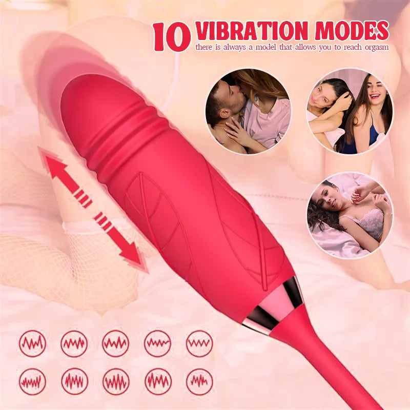Versatile Rose Suction Thrusting Vibrator