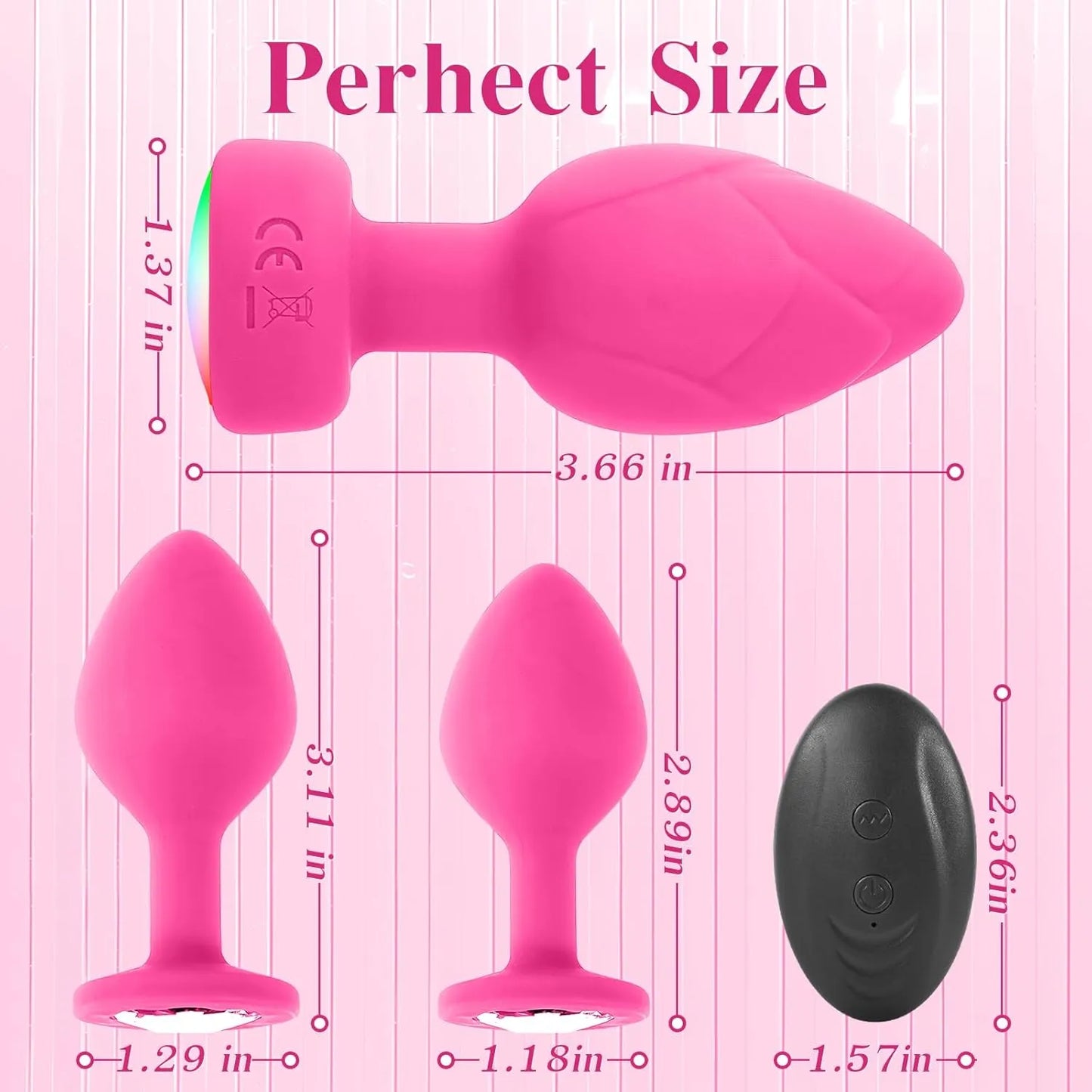 Anal Plug Vibrator with 3Pcs Butt Plug