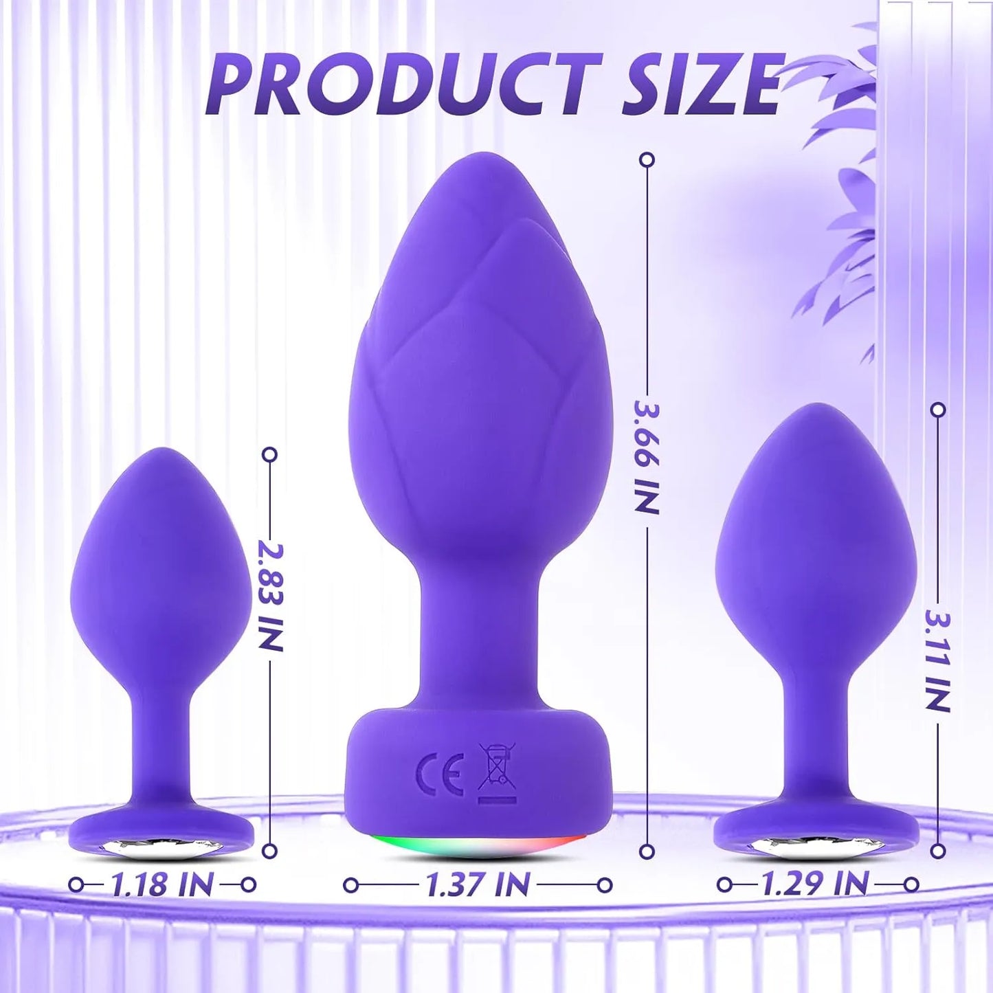 Anal Plug Vibrator with 3Pcs Butt Plug