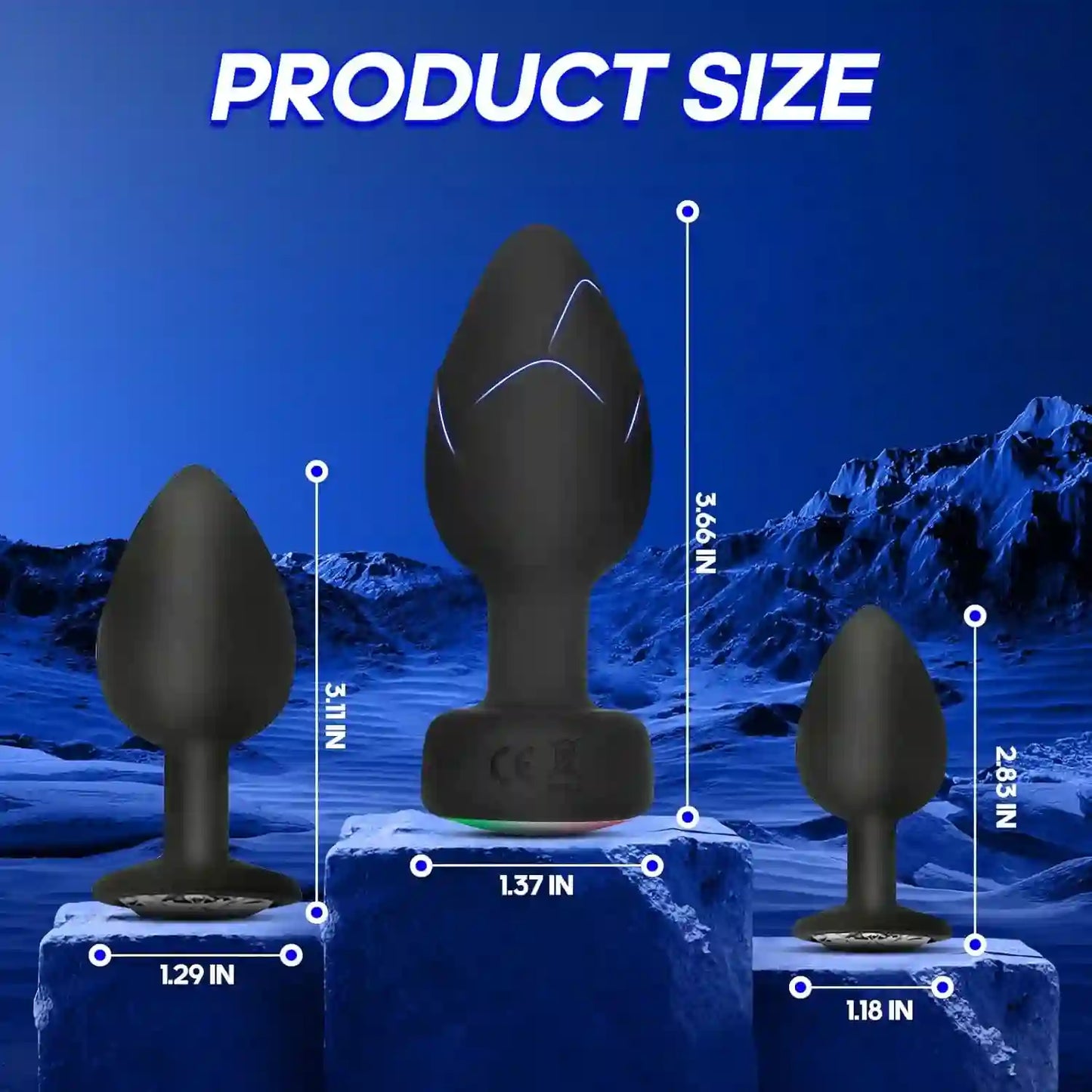 Anal Plug Vibrator with 3Pcs Butt Plug