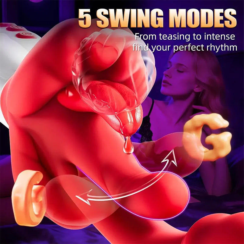 Heated Rose Vibrator with Licking Motion