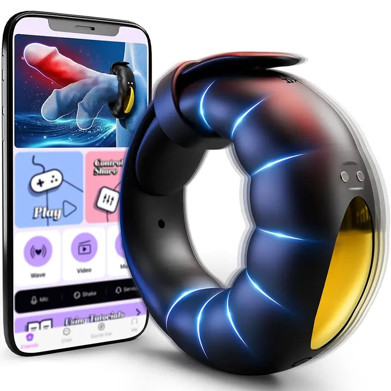Adjustable Vibrating Cock Ring with App Control