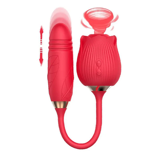 Versatile Rose Suction Thrusting Vibrator