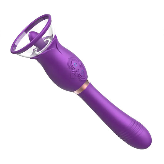 Rose Sucking Toy Vibrator with Tongue