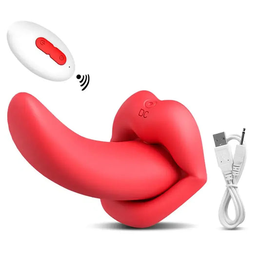 Red Lips Tongue Licking Vibrator