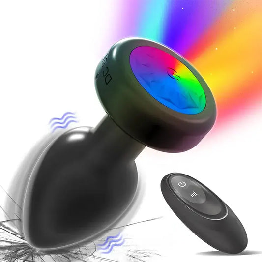 LED remote control vibrating anal plug