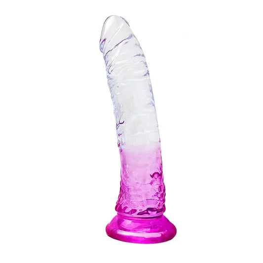8.6-inch Transparent Gradient Realistic Dildo for Female