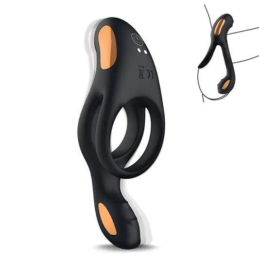 3 in 1 Couple Silicone Vibrating Cock Ring