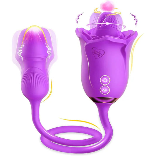 Purple Rose Tongue Vibrator Wand