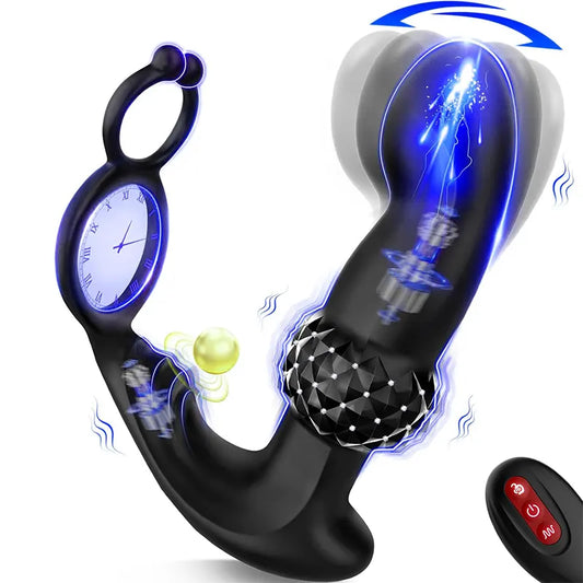 3-in-1 Prostate Massager & Vibrating Cock Ring for Men