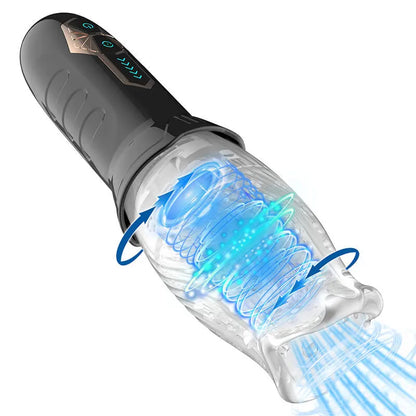 Transparent Rotating Vibrating Masturbation Cup