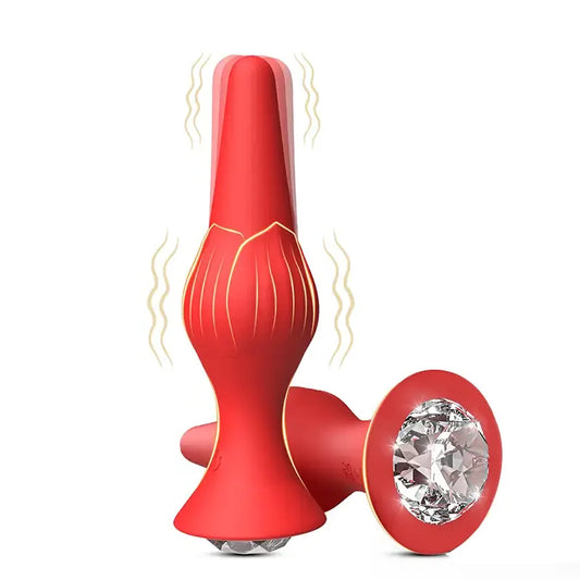 APP Silicone Rose Vibrating Anal Plug