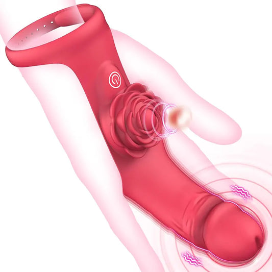 Finger Rose Vibrator with Dual Stimulation