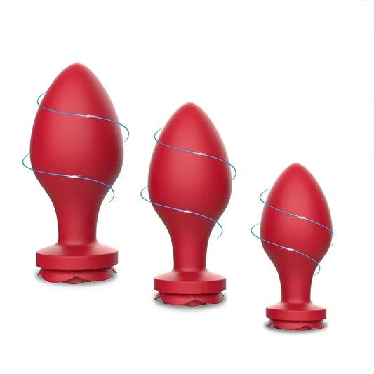 Silicone Rose Butt Plug Set 3