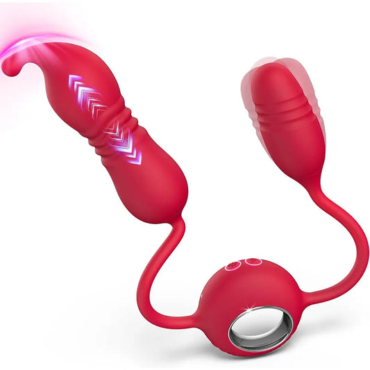 Dual-Ended Thrusting Clitoral Vibrator