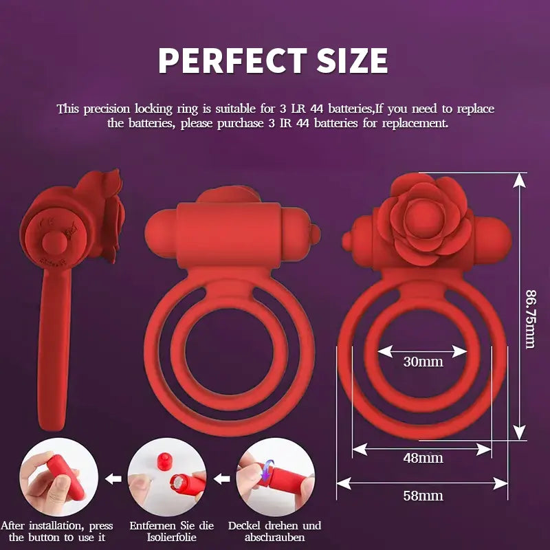 Rose Vibrating Penis Ring
