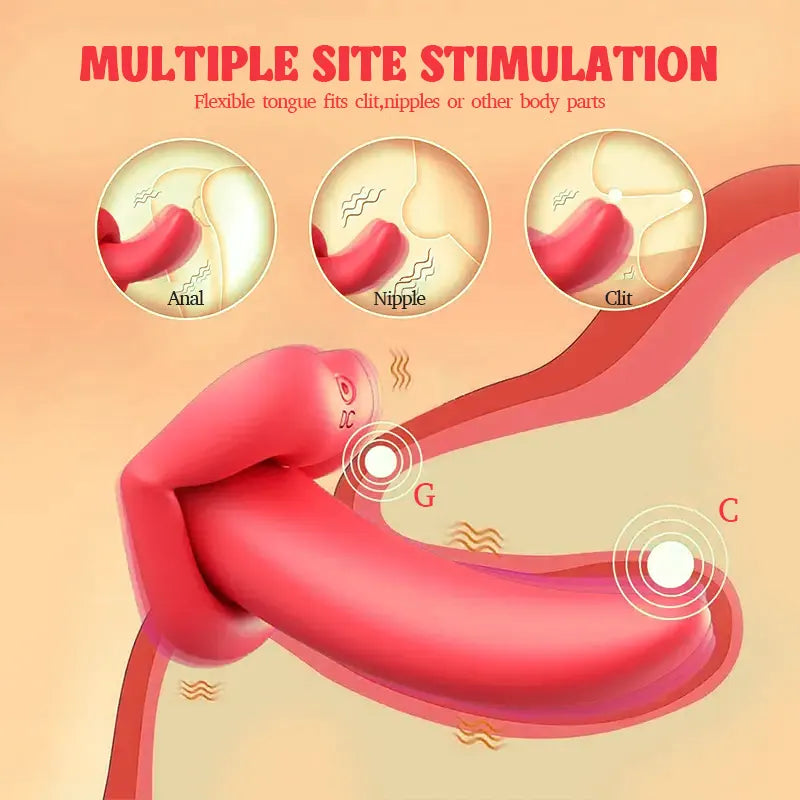 Red Lips Tongue Licking Vibrator