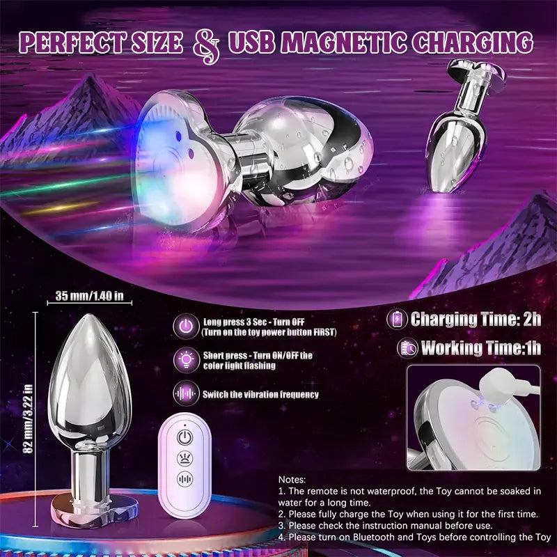 Heart Colorful Light Up Anal Toy