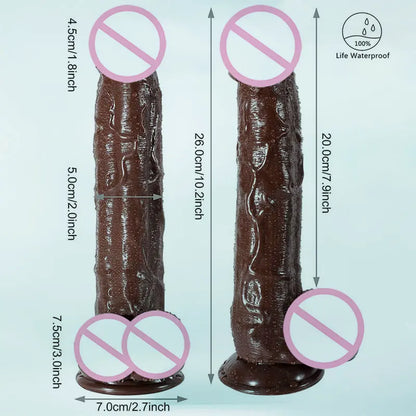 10.2-Inch Black Realistic Large Dildo