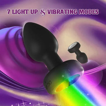 LED remote control vibrating anal plug