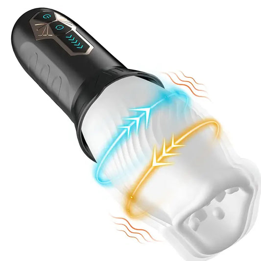 Transparent Rotating Vibrating Masturbation Cup