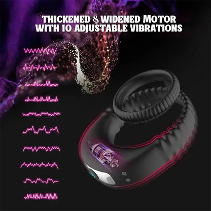 Double Ring Vibrating Silicone Cock Ring