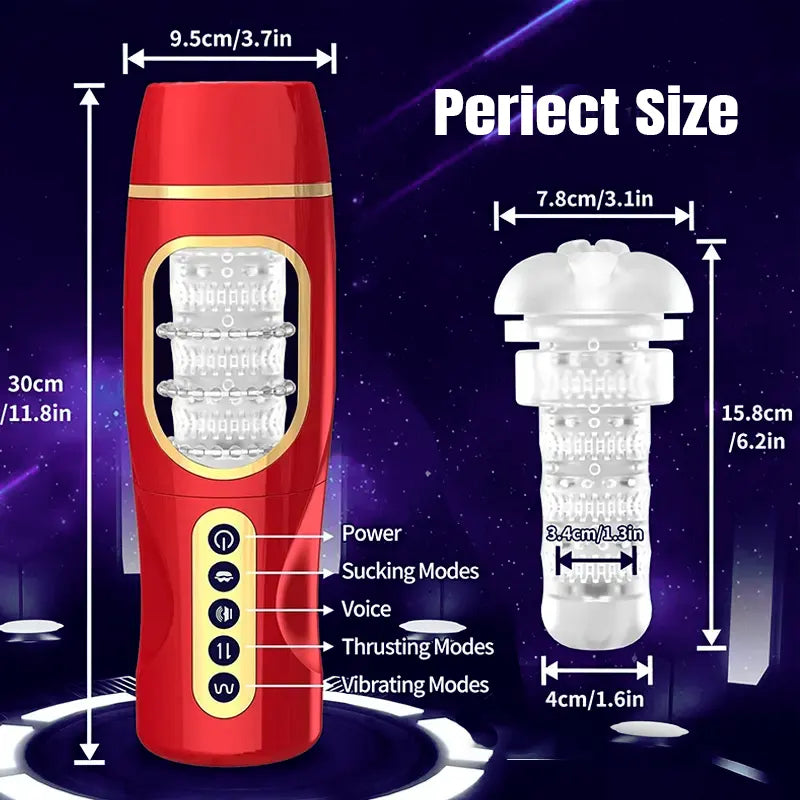 Retractable Suction Male Masturbator Cup