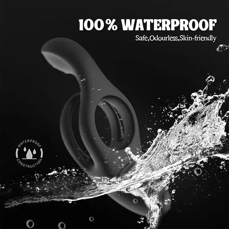 3 in 1 Couple Silicone Vibrating Cock Ring