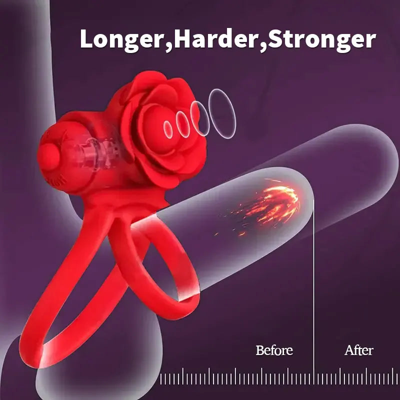 Rose Vibrating Penis Ring