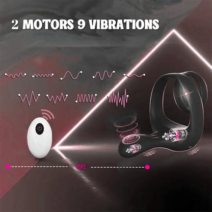 Dual Motor Silicone Vibrating Cock Ring