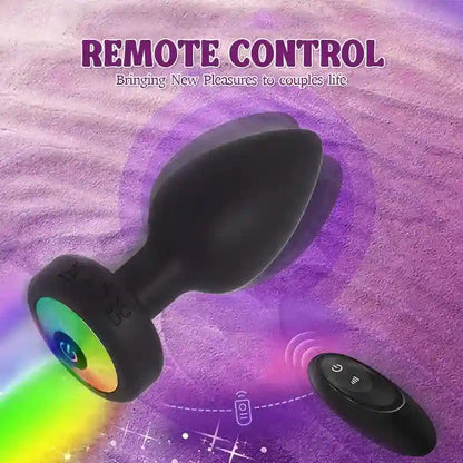 LED remote control vibrating anal plug