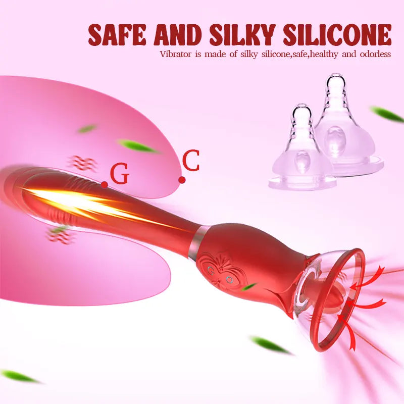 Rose Sucking Toy Vibrator with Tongue