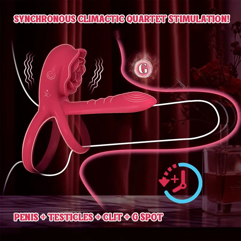 Couple Rose Double Vibrating Cock Ring