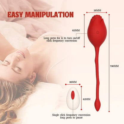Dual Rose Remote Control Vibrator Egg