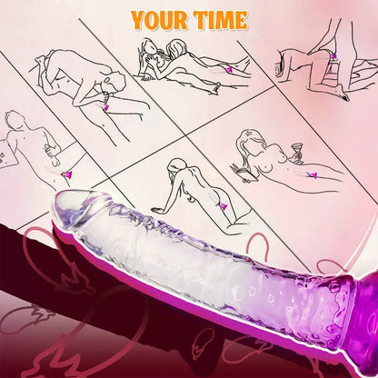 8.6-inch Transparent Gradient Realistic Dildo for Female