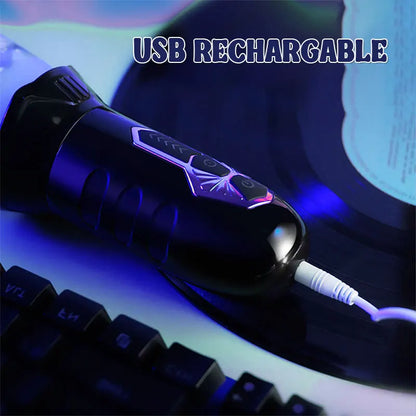 Transparent Rotating Vibrating Masturbation Cup