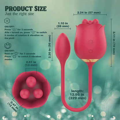 Dual Rose Toy with Vibrating Egg