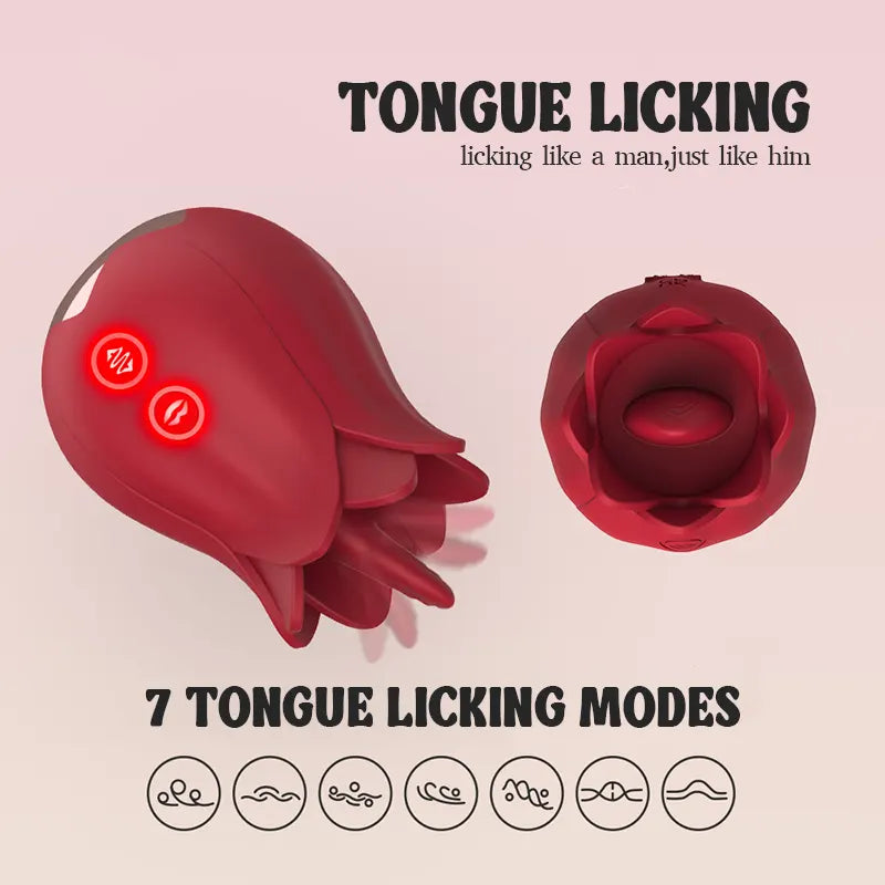 Red Rose Licking Vibrator